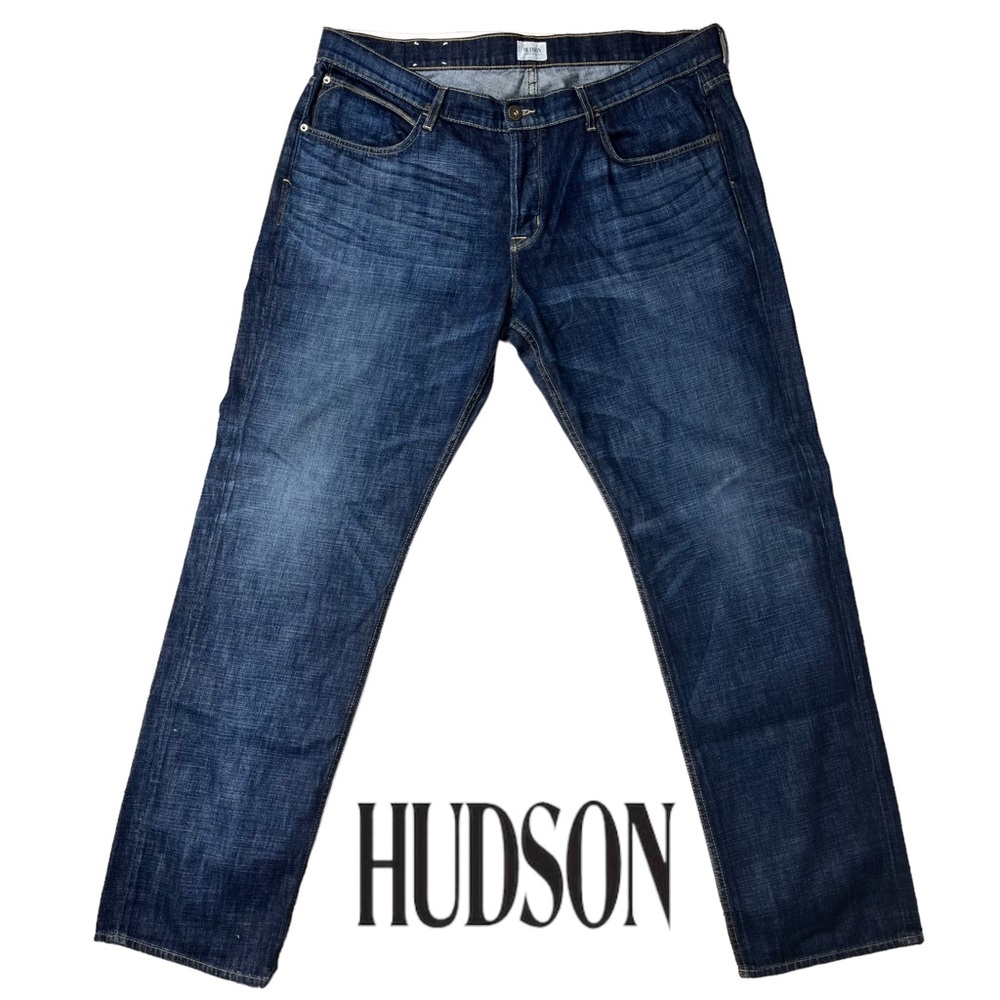 Hudson Men’s 42 Byron Five Pocket‎ Straight Leg Button Fly Blue Jeans M255DKA